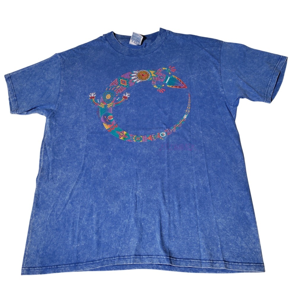 Lizard Print Arizona T-shirt Southwestern Boho Hippie Hanes Beefy-T Sz L (42-44)